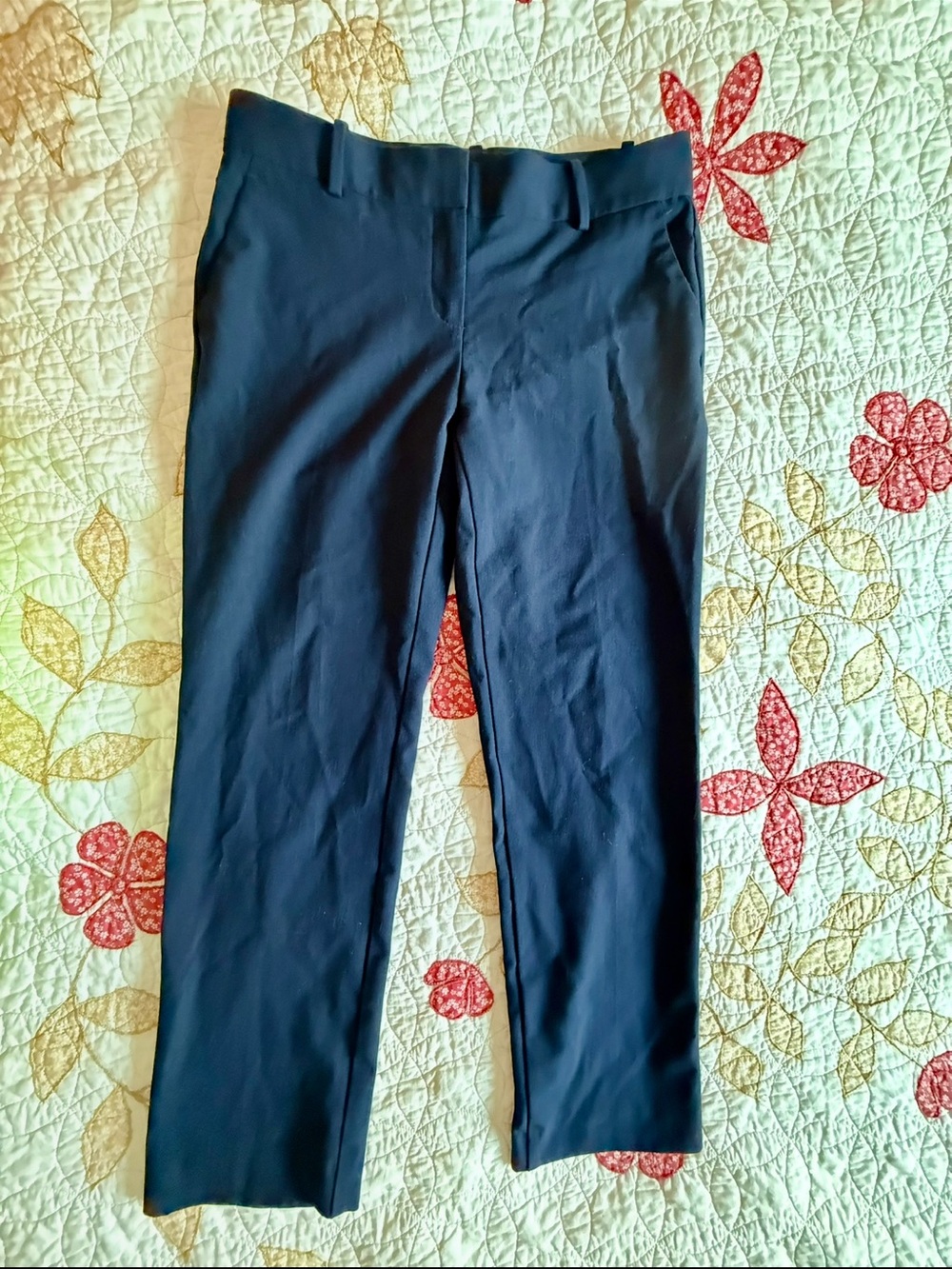 Ann Taylor Navy Straight-Leg Dress Pants